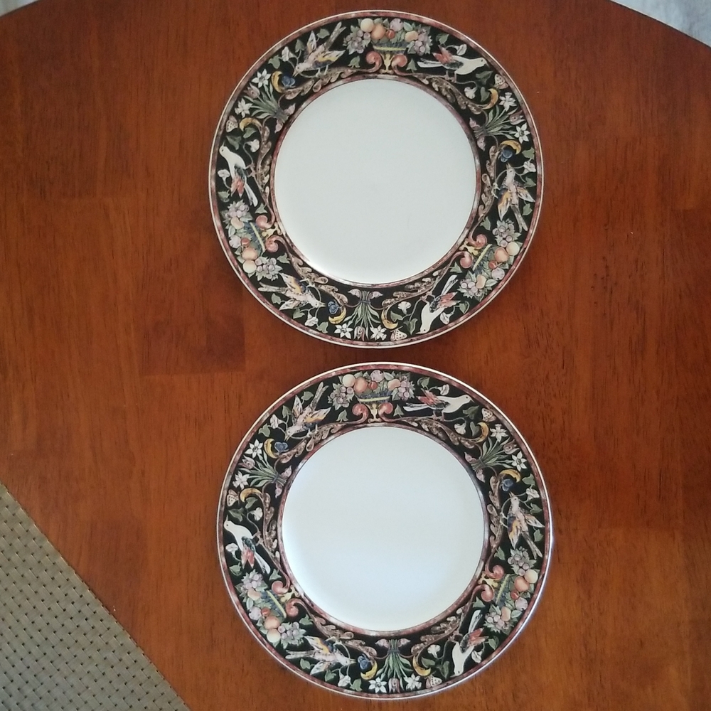 Perfect 2 Gallo Design Art Deco Intarsia Bone China Plates